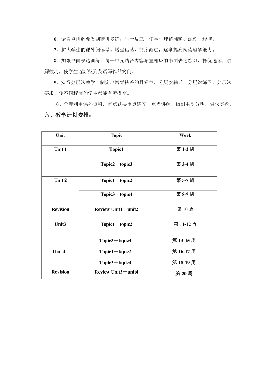 仁爱版七年级英语上册教学计划.doc