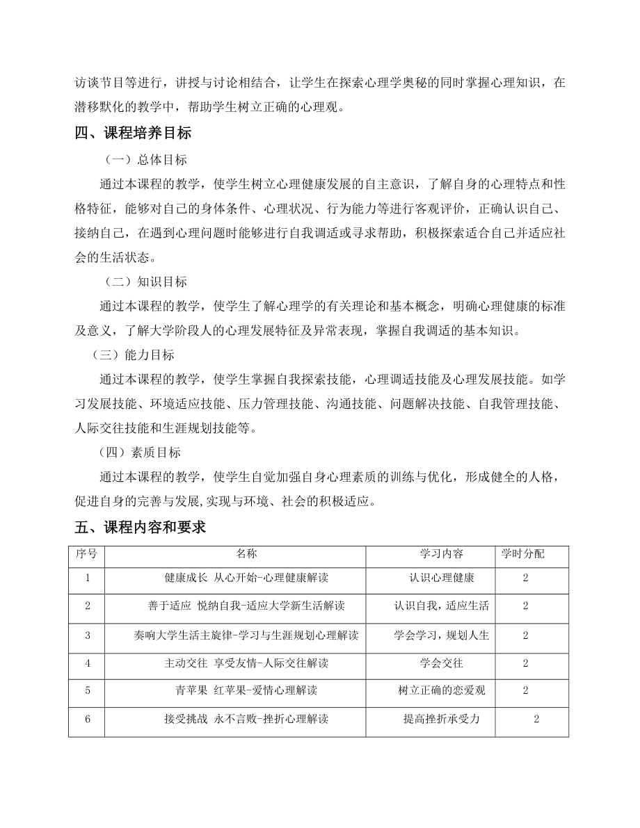 《大学生心理健康教育》课程标准(新).doc