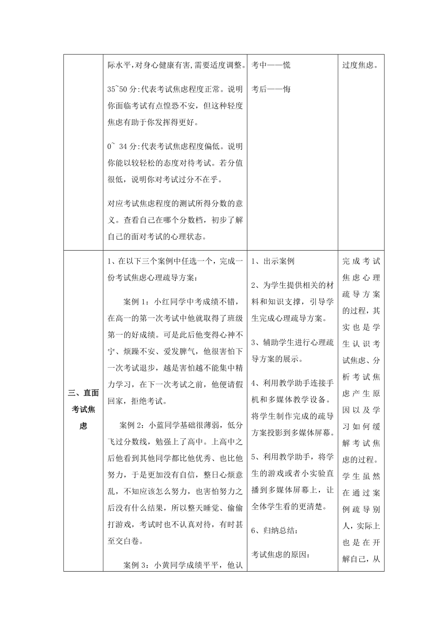 高中生考试焦虑问题研究活动方案.doc