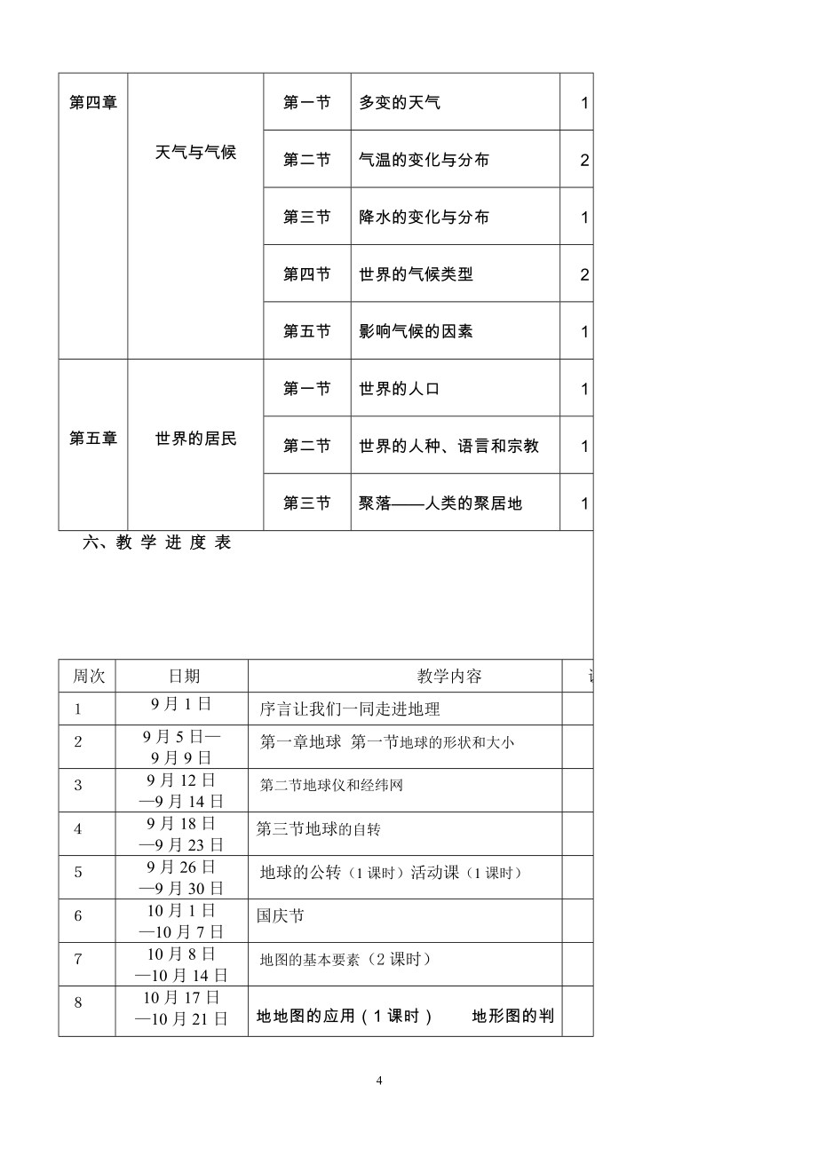 七年级上册商务星球版地理教案及教学计划.doc