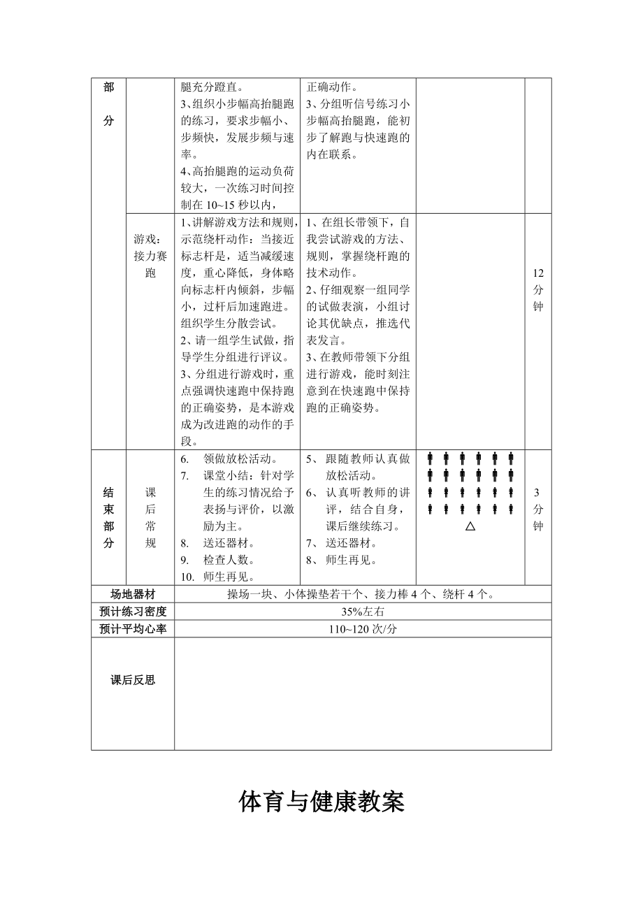 四年级体育与健康教案.doc