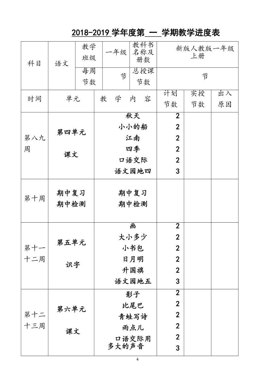 部编版一年级语文上册全册教案教学设计最新审定版.doc