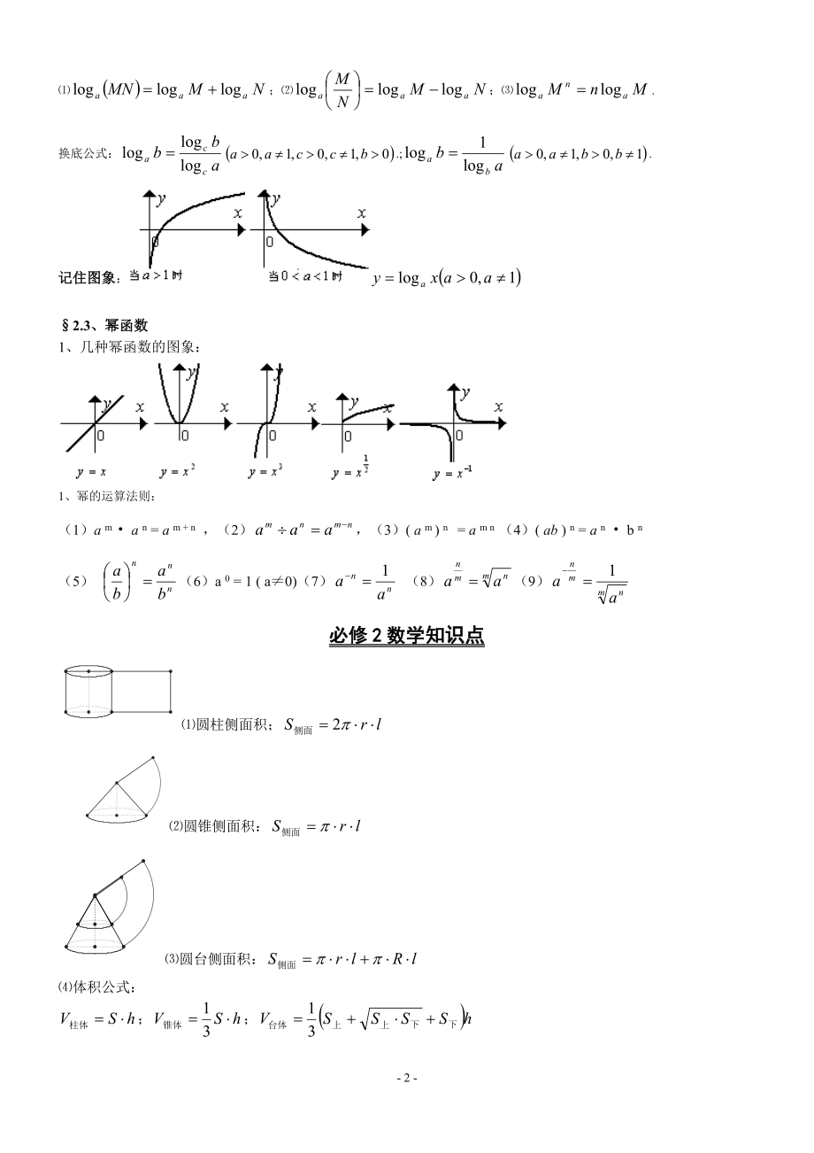 高中数学必修1-5知识点归纳及公式大全 (1).doc