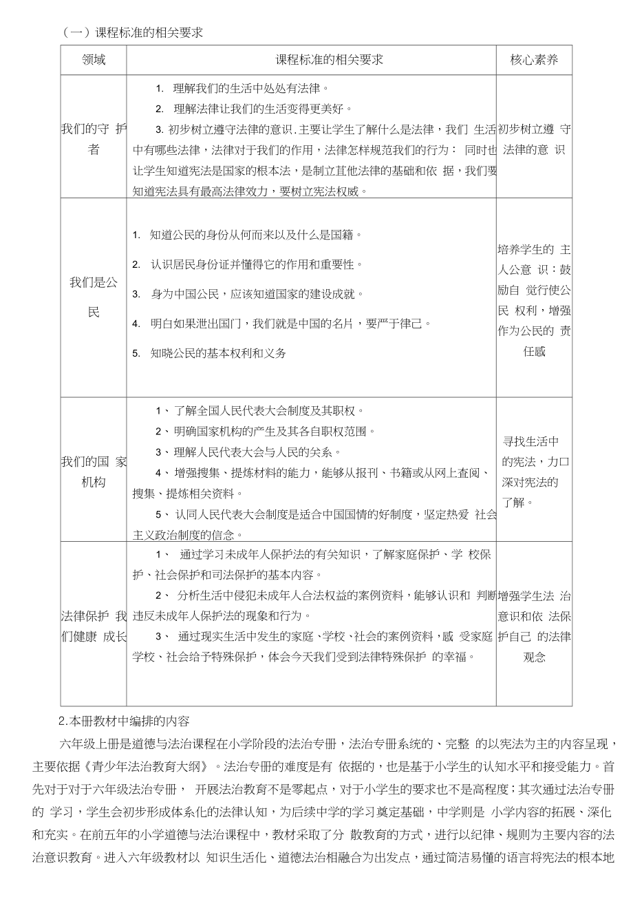 人教版六年级上册道德与法治思维导图+六年级上册道德与法治课程纲要.doc