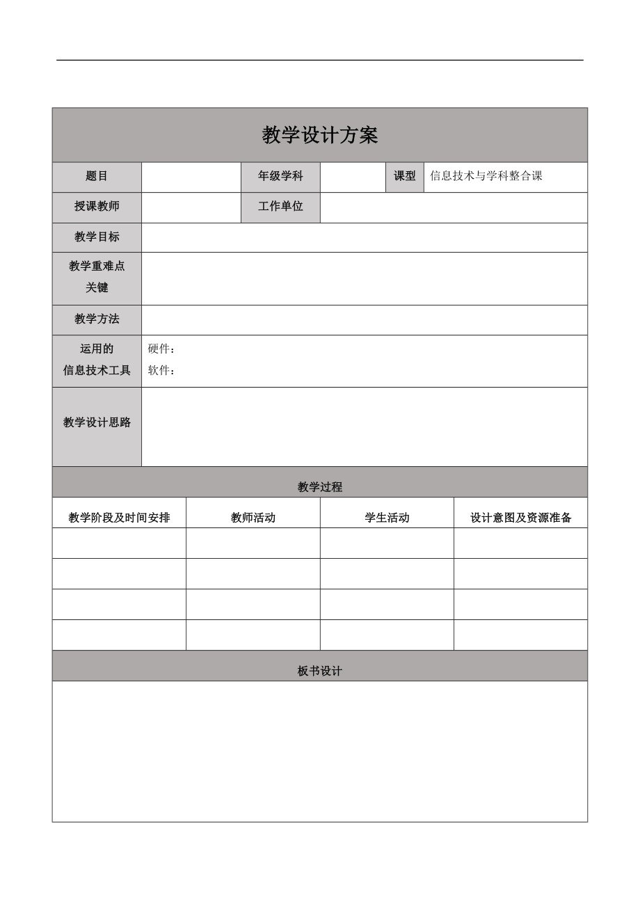 信息技术与学科融合教学设计方案.doc