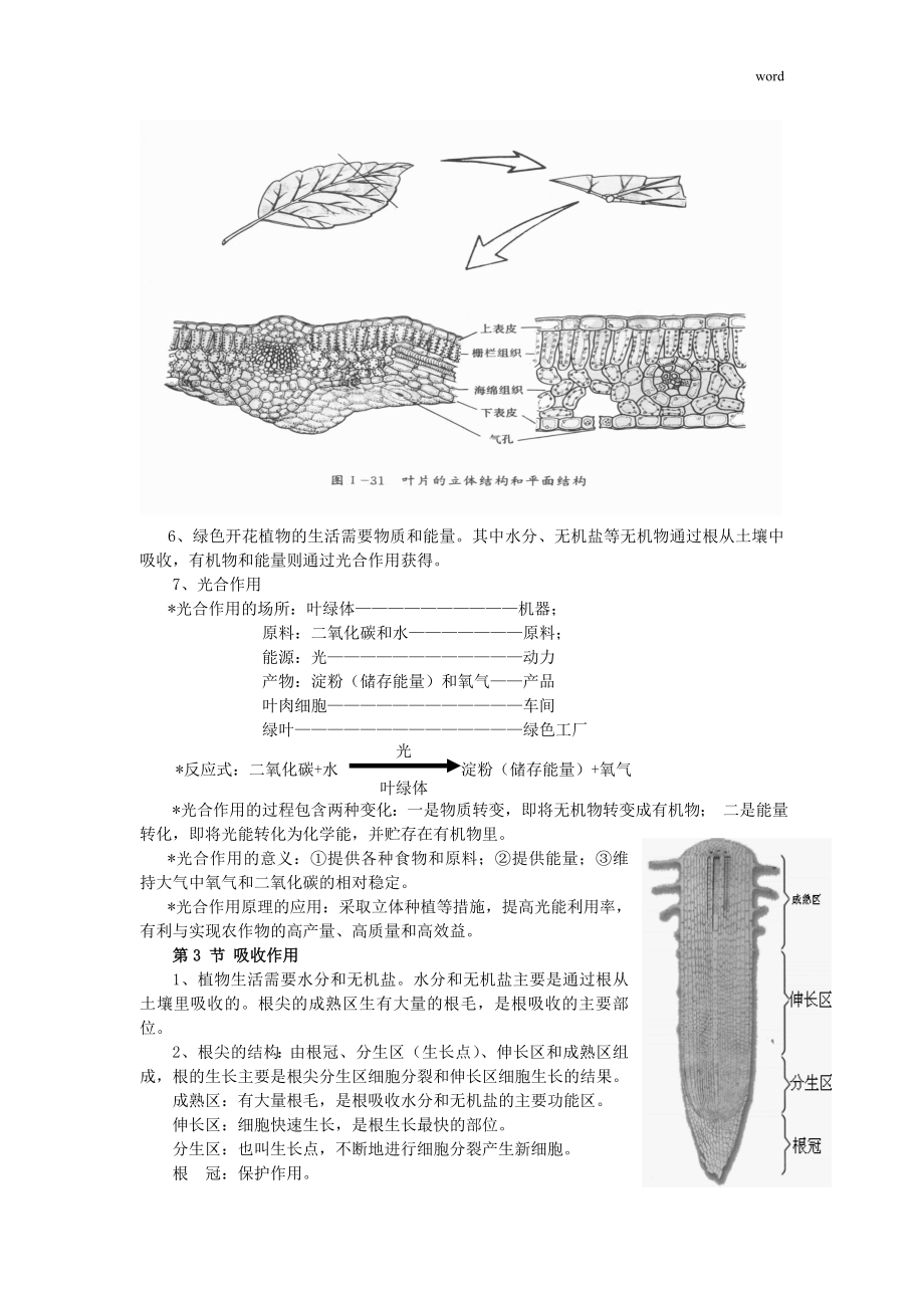 北师大版生物七年级上册知识点.doc