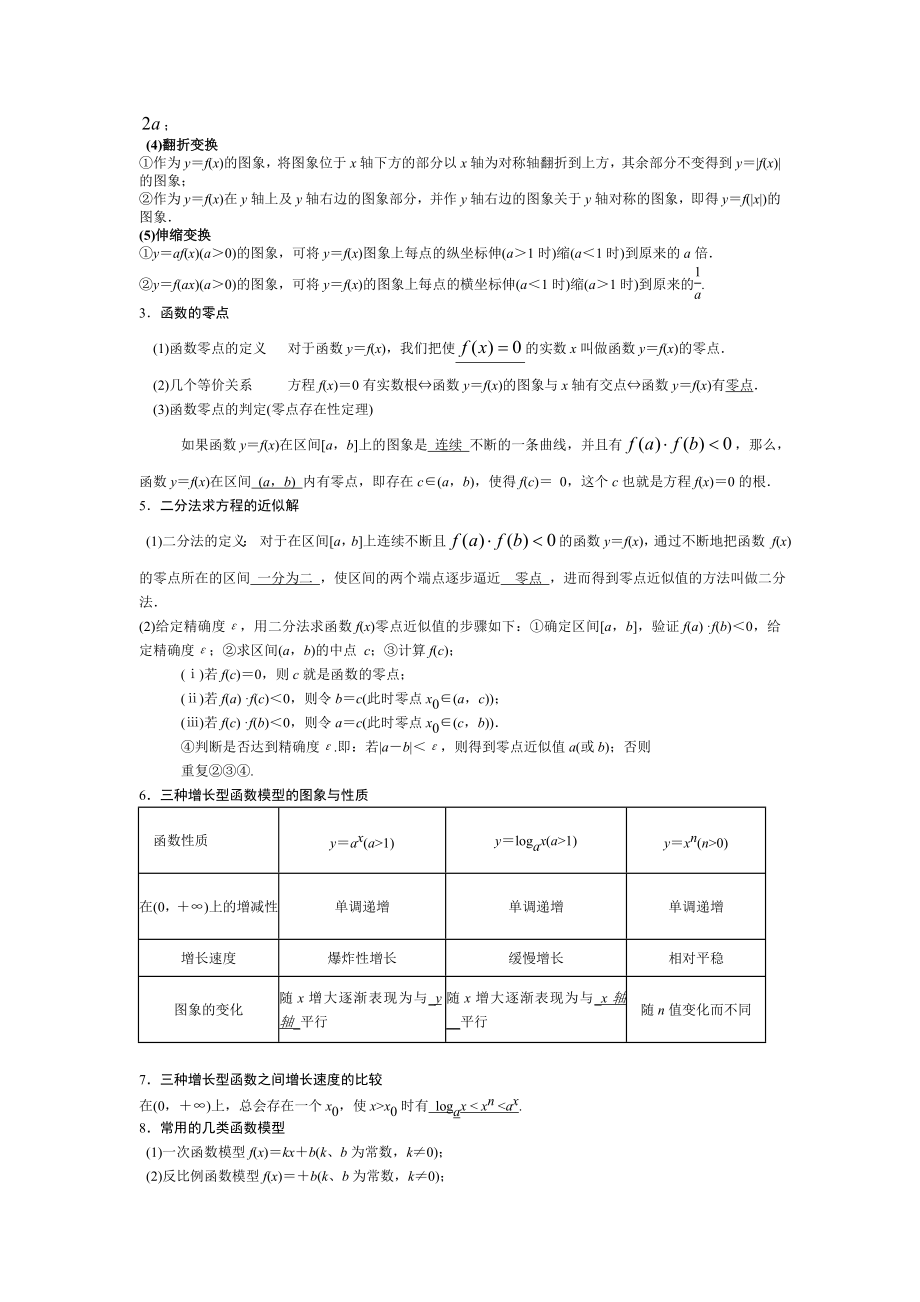 高一上学期期末知识点总结.doc