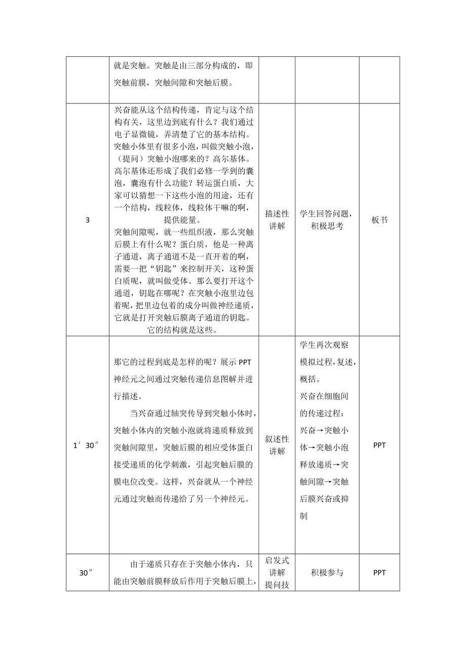 兴奋在神经元之间的传递教案.doc