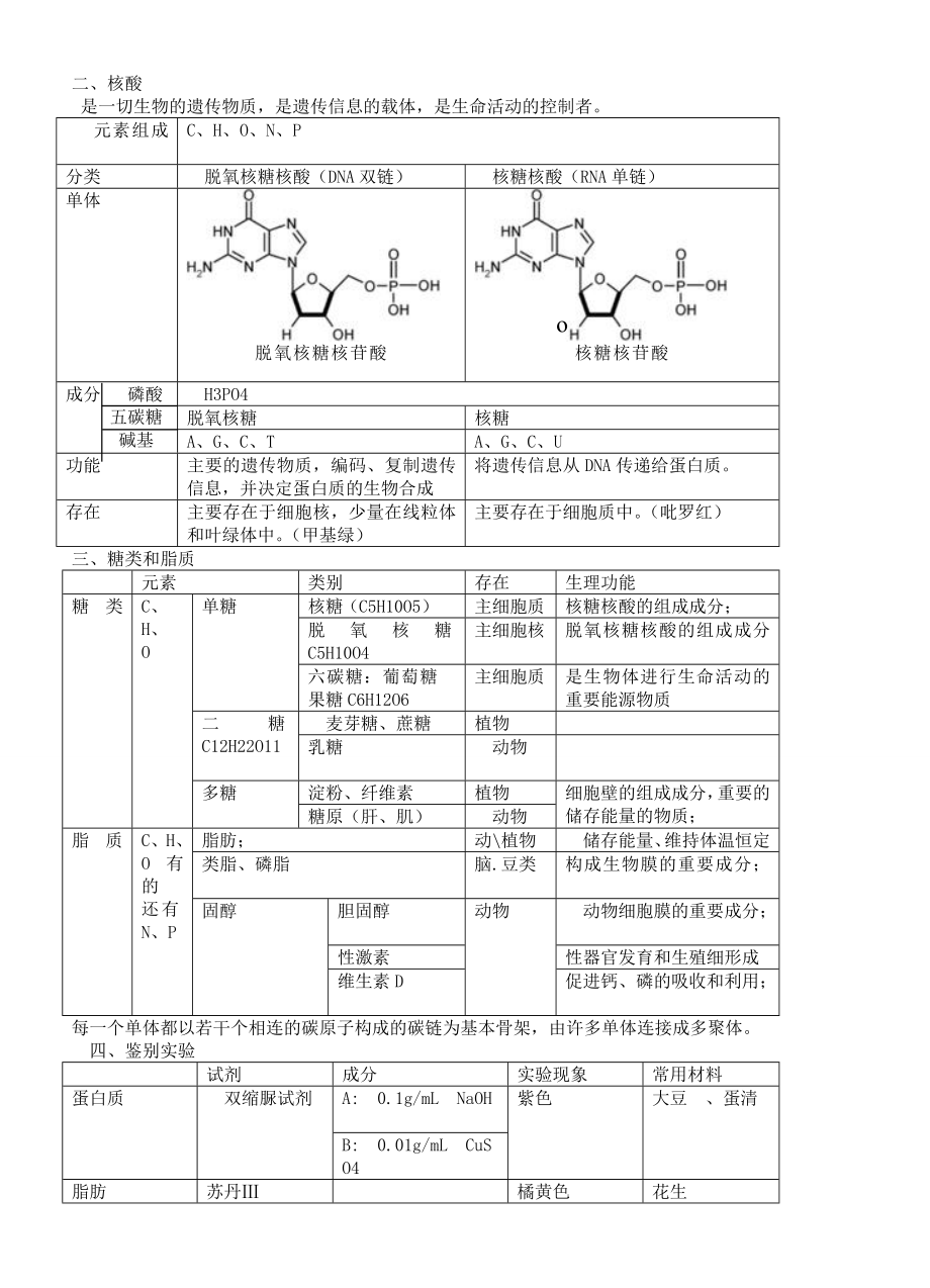 高中生物知识点总结人教版.doc