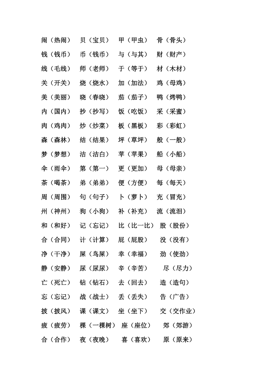 小学二年级语文下册部编版形近字积累.doc