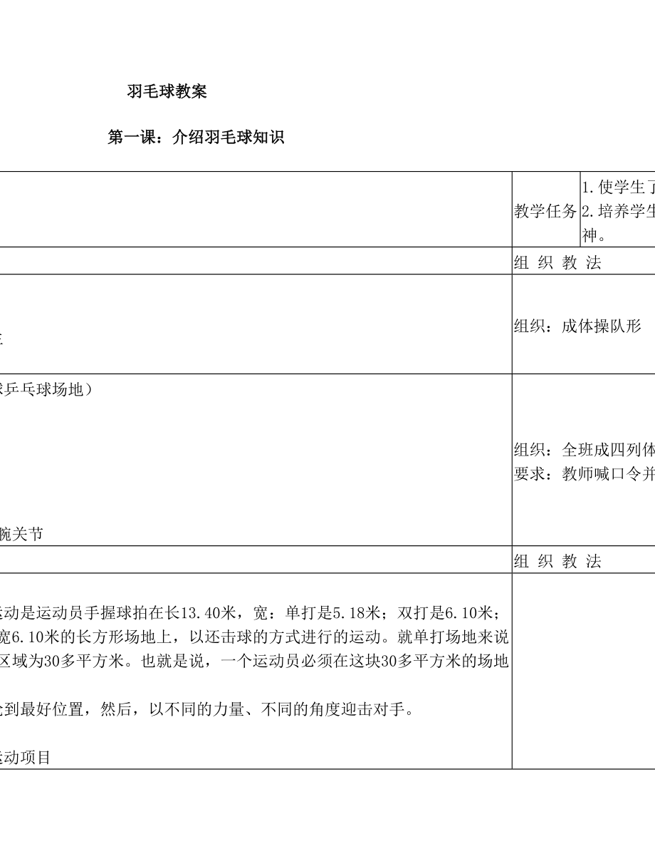 小学羽毛球教案全(1).doc