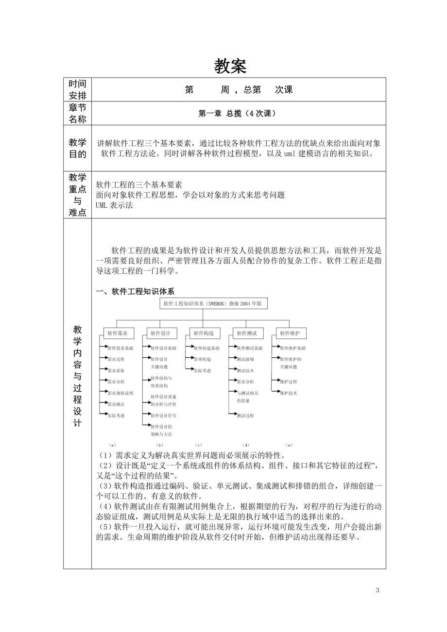 软件工程教案(理论与实验课程).doc