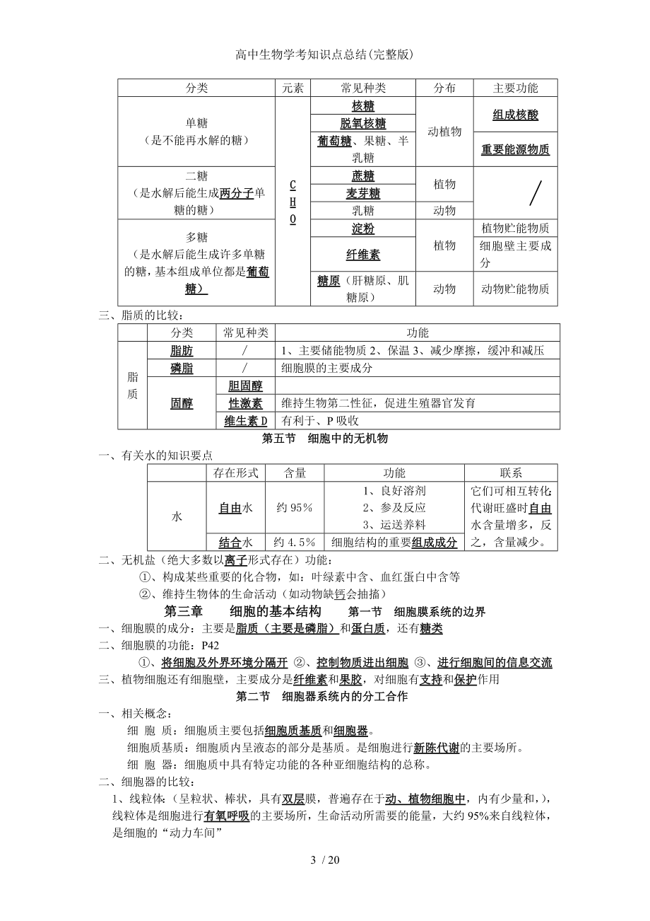 高中生物学考知识点总结.doc