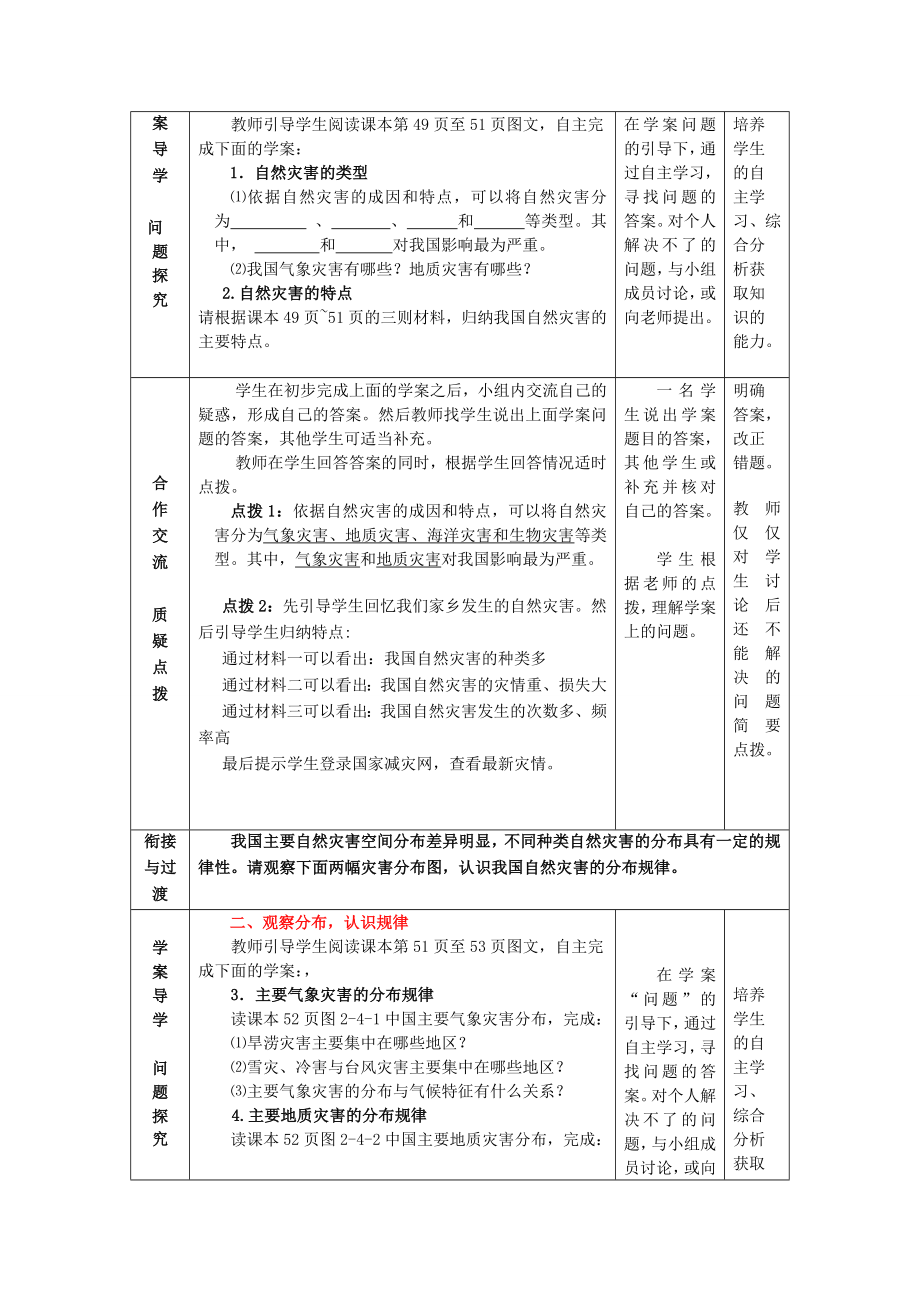 -八年级地理上册 第2章活动课 认识我国的自然灾害教案 （新版）商务星球版-（新版）商务星球版初中八年级上册地理教案.doc