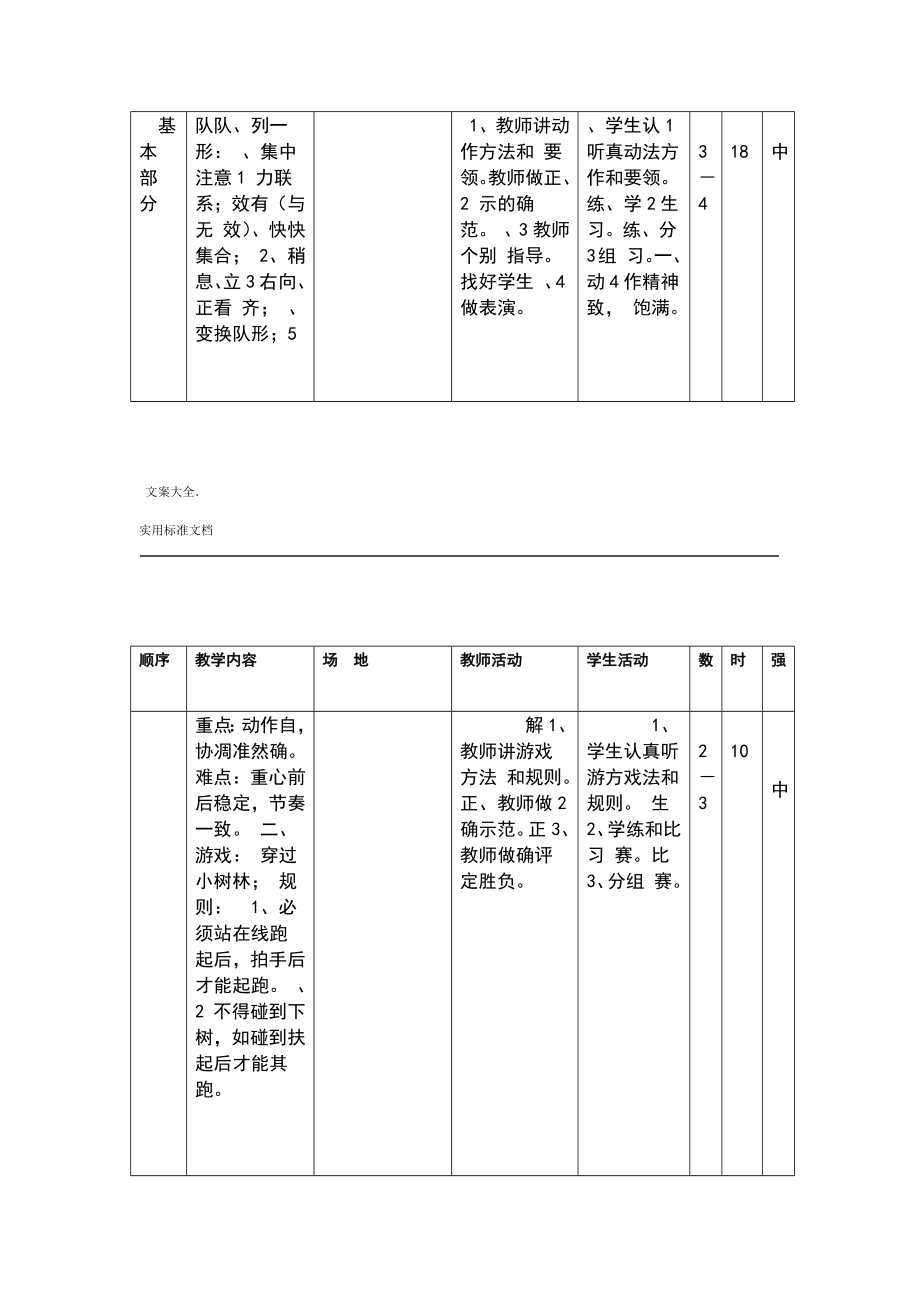 小学四年级体育与健康上册教案.doc