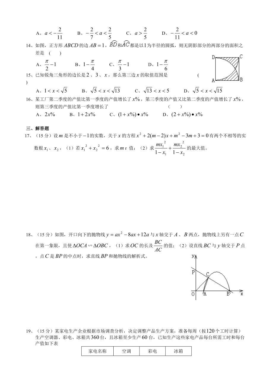 2010-2011年黄冈高中自主招生数学试题及答案.doc