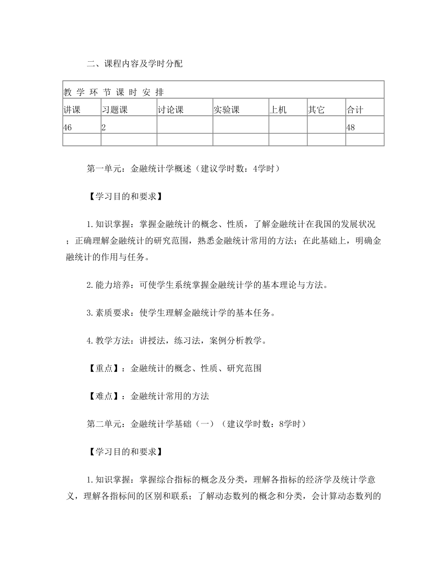 21金融统计学教学大纲.doc