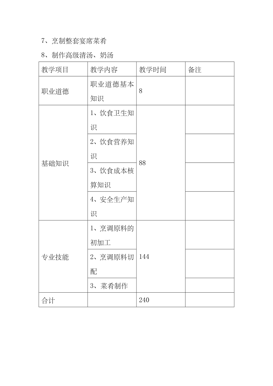 中式烹调师培训教学计划与方案.doc