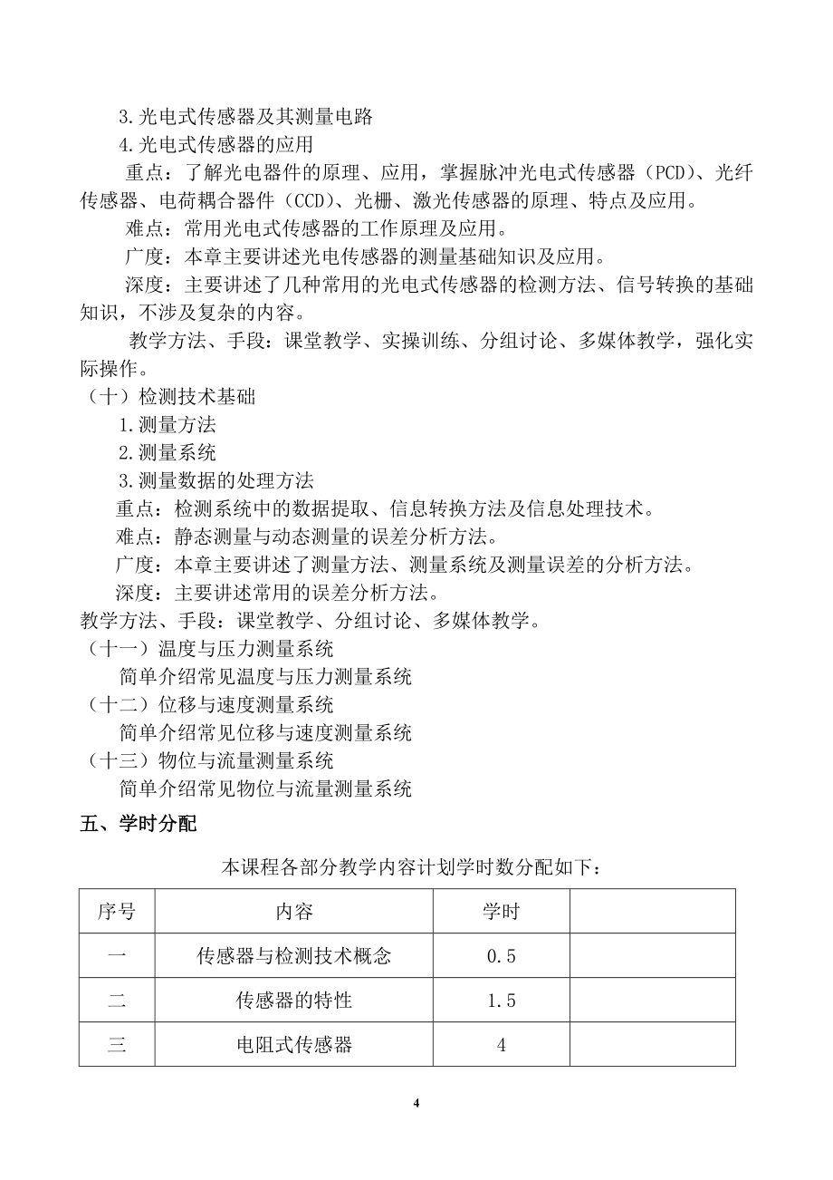 《传感器与检测技术》课程教学大纲.doc