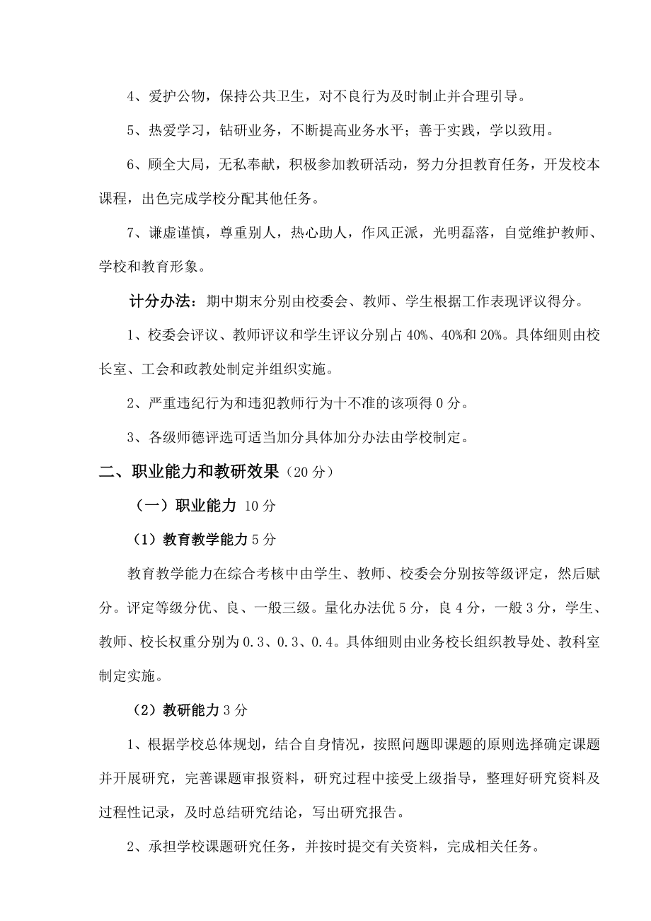 化马湾乡初中教师考核方案.doc