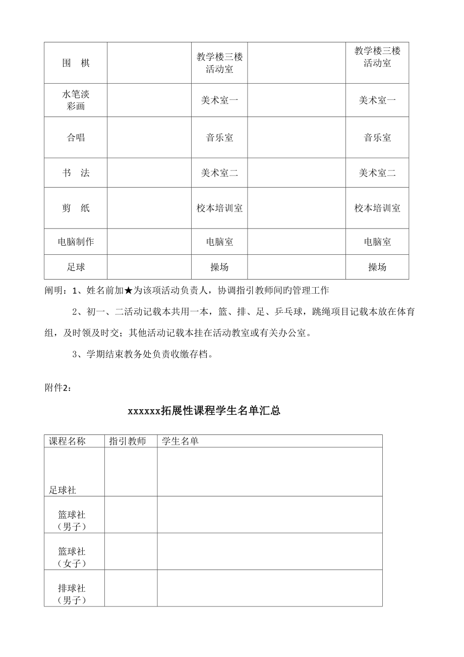 学校拓展性课程社团实施方案模板.doc