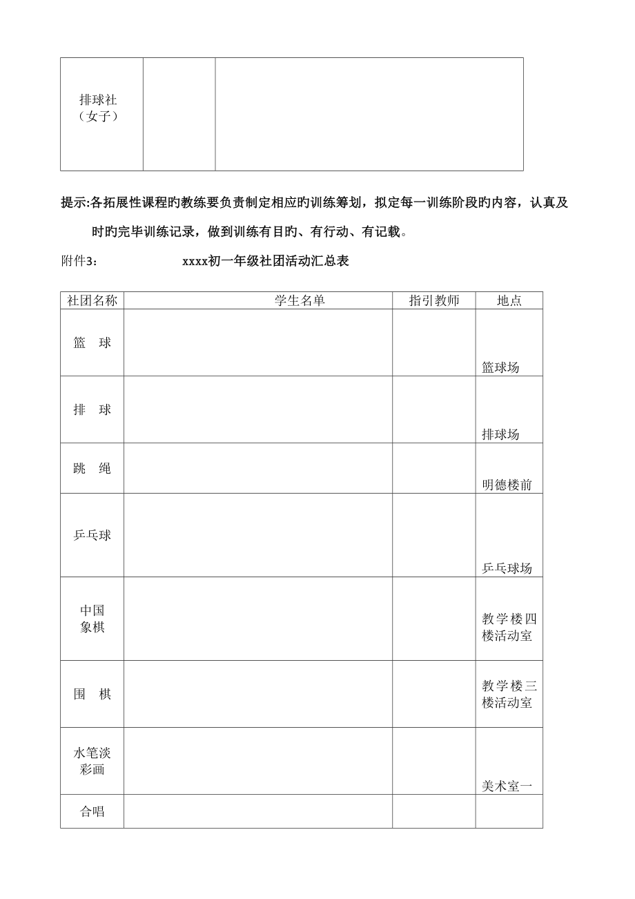 学校拓展性课程社团实施方案模板.doc