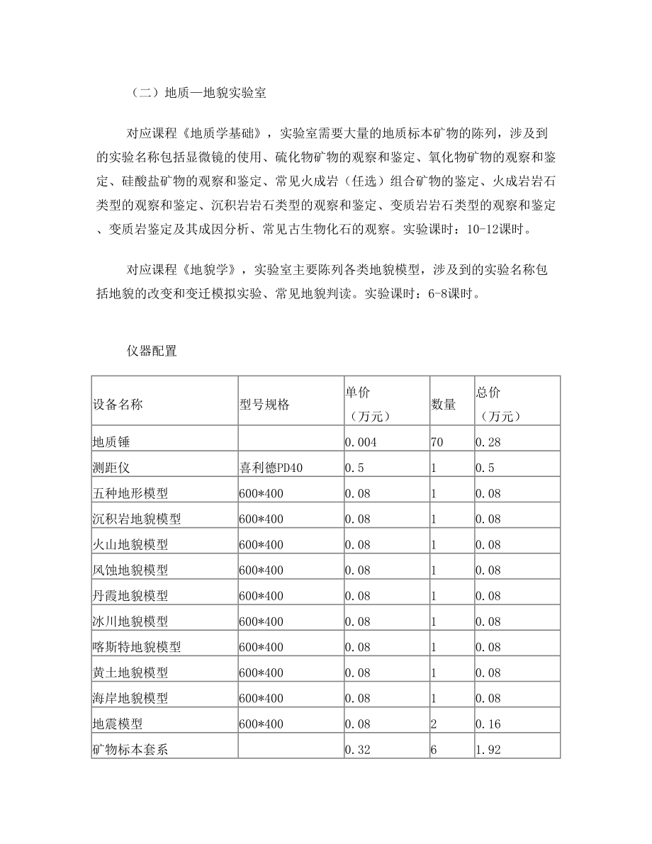 地理科学专业实验室建设方案.doc