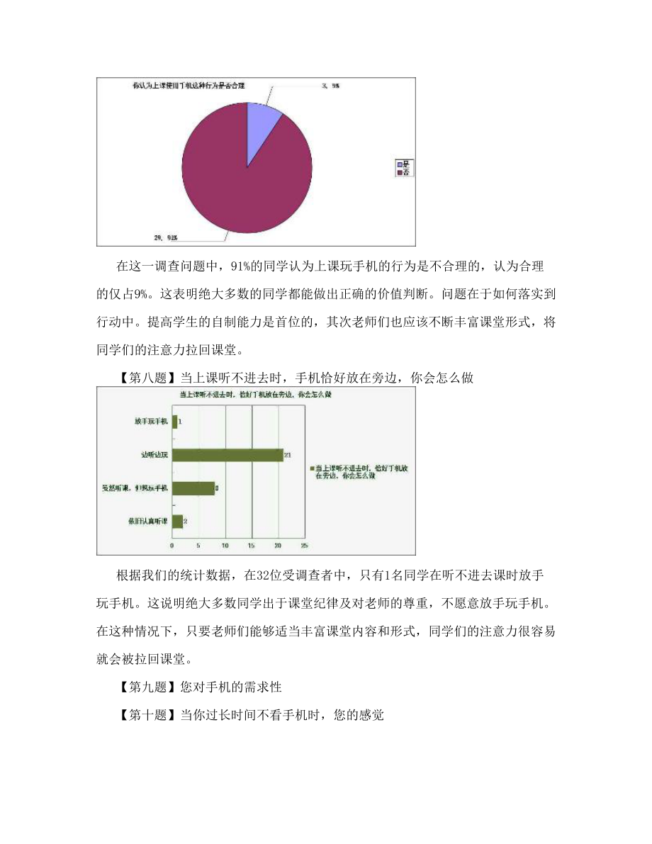 大学生上课玩手机的调查企业调查与预测期末论文报告.doc