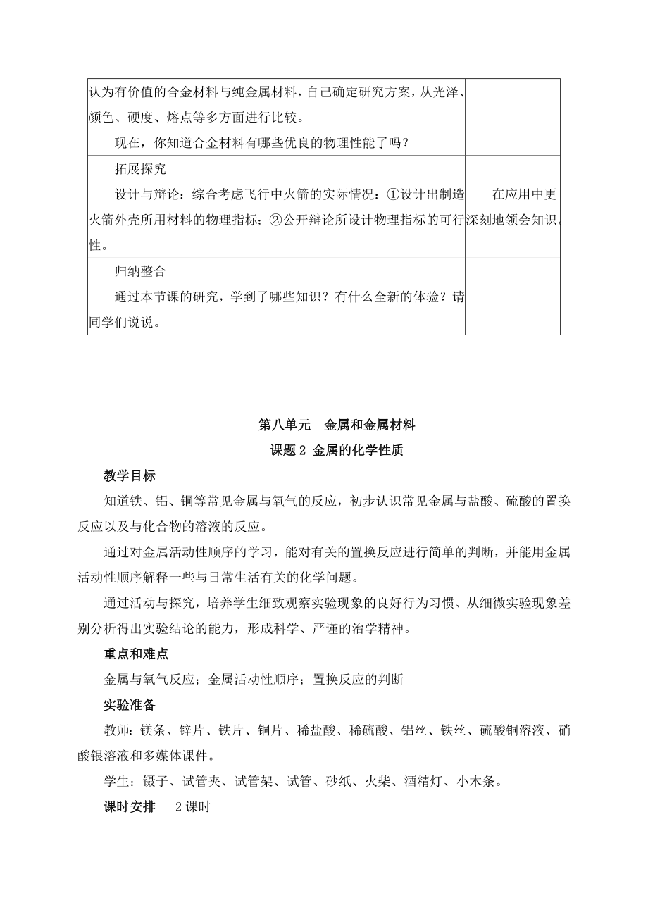 人教版初中九年级下册化学教学设计全套.doc