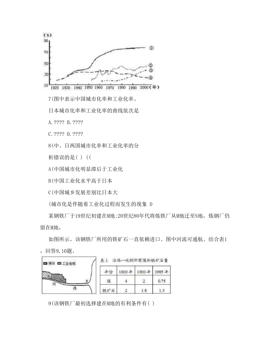 河南省实验中学高一下期月考试题doc