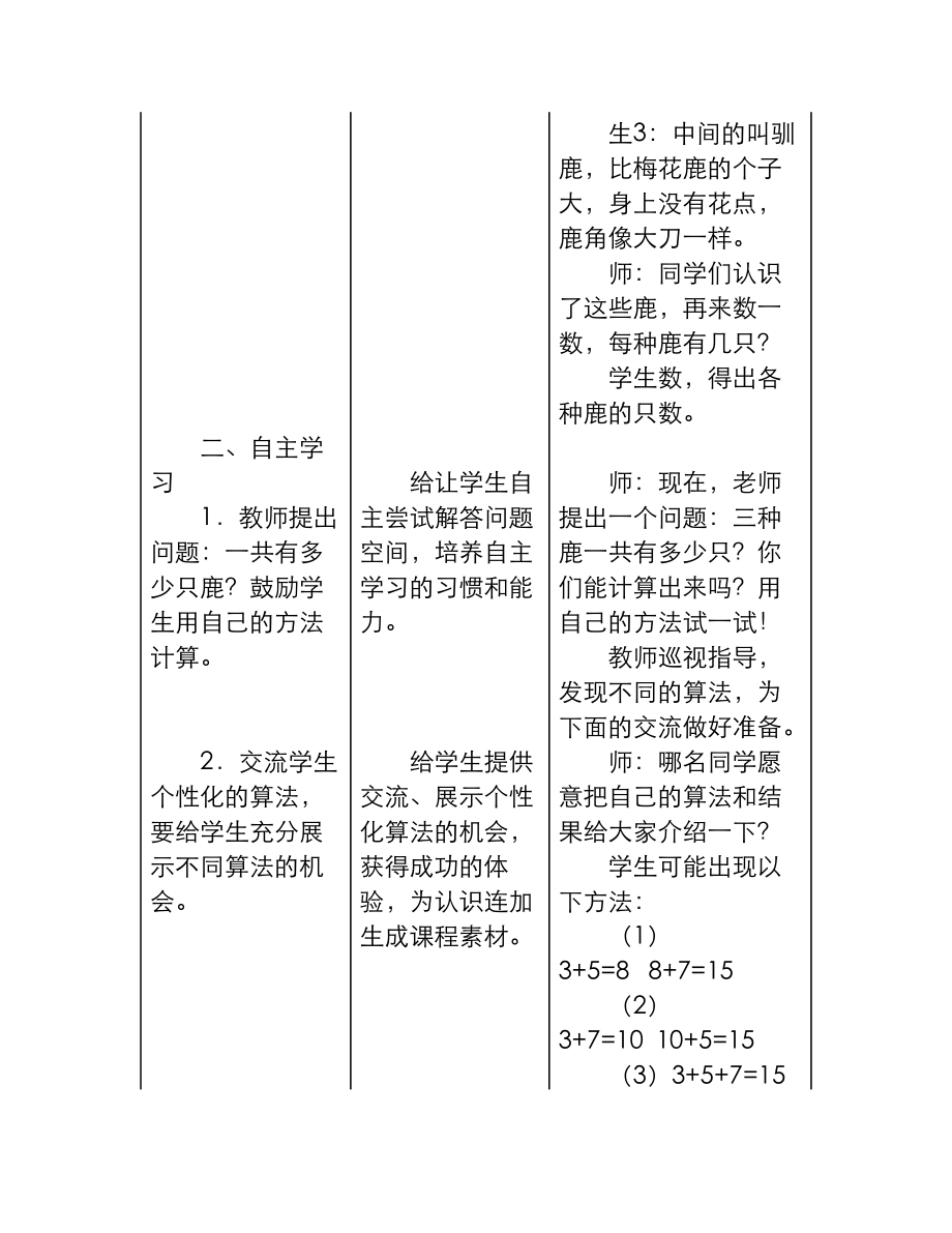 最新冀教版小学一年级数学上册《连加》教学设计（精品教学设计）