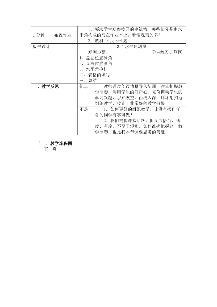 水平角测量创新说课大赛教学设计方案巩世敏创新说课大赛教学设计