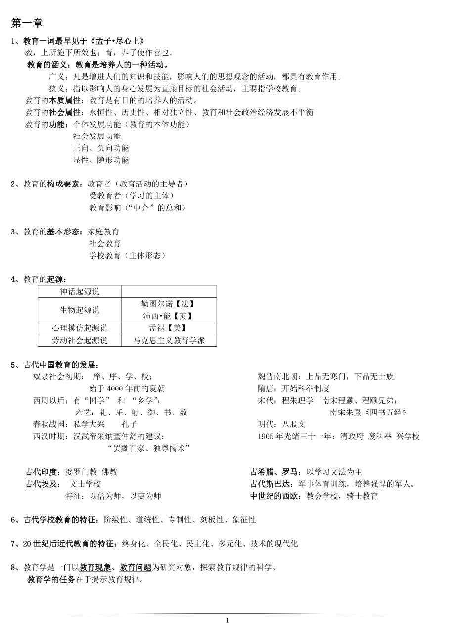 教育知识与能力(中学)知识点整理