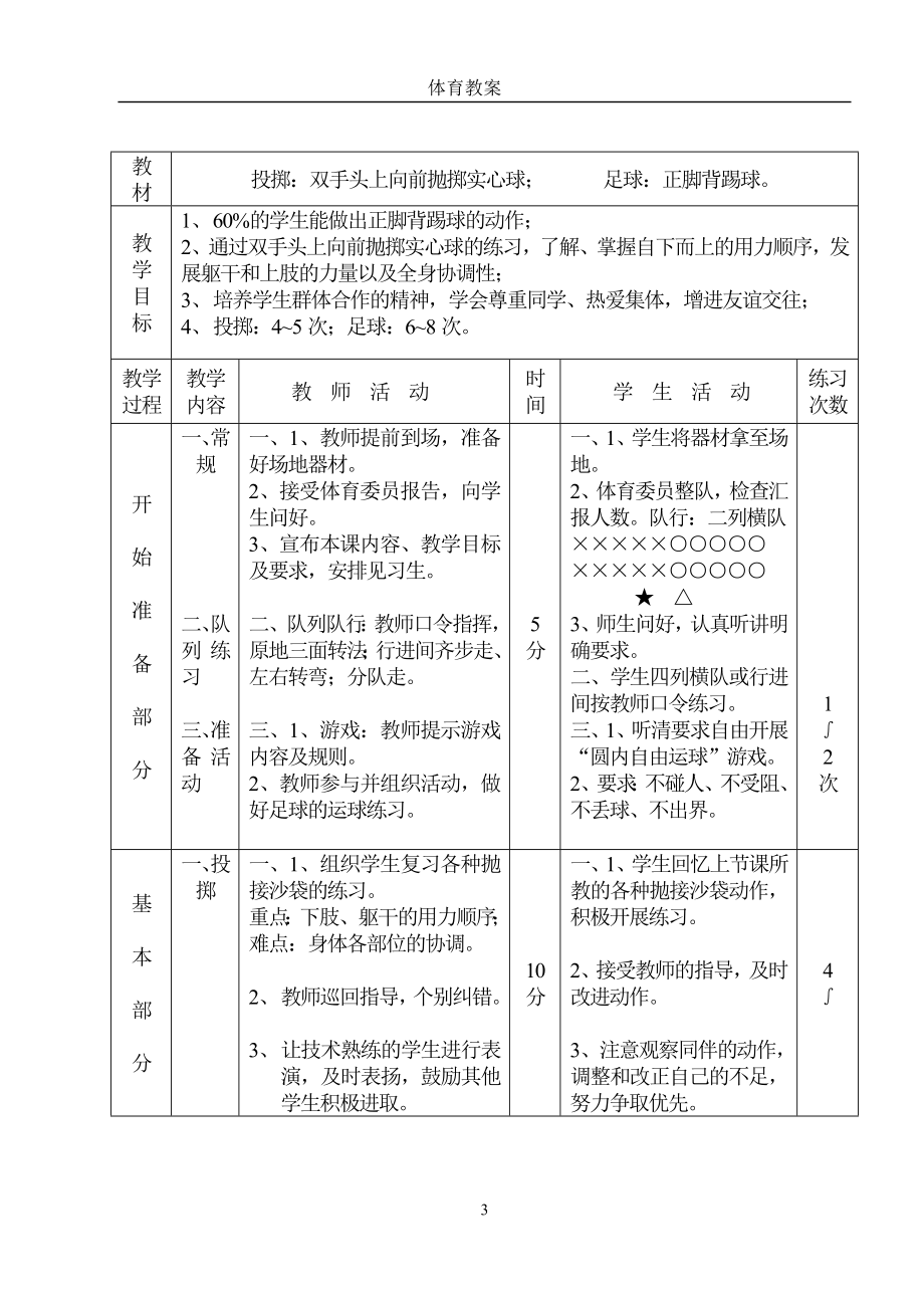 初中体育课教案全集(1)