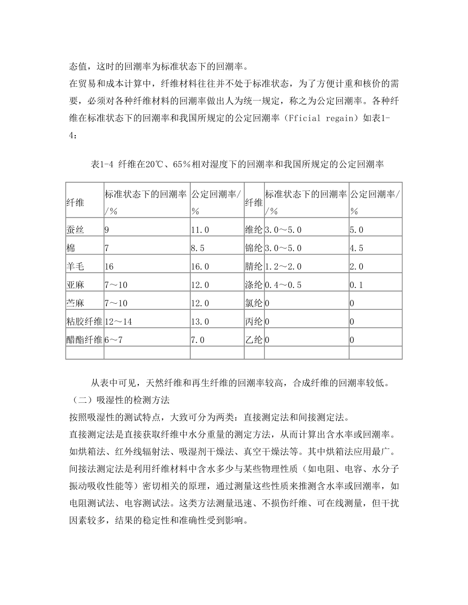 化学纤维的主要品质指标及其检测方法