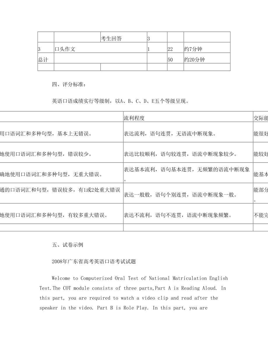 _高考英语口语考试说明及评分标准2009-3-6-6-1-676的