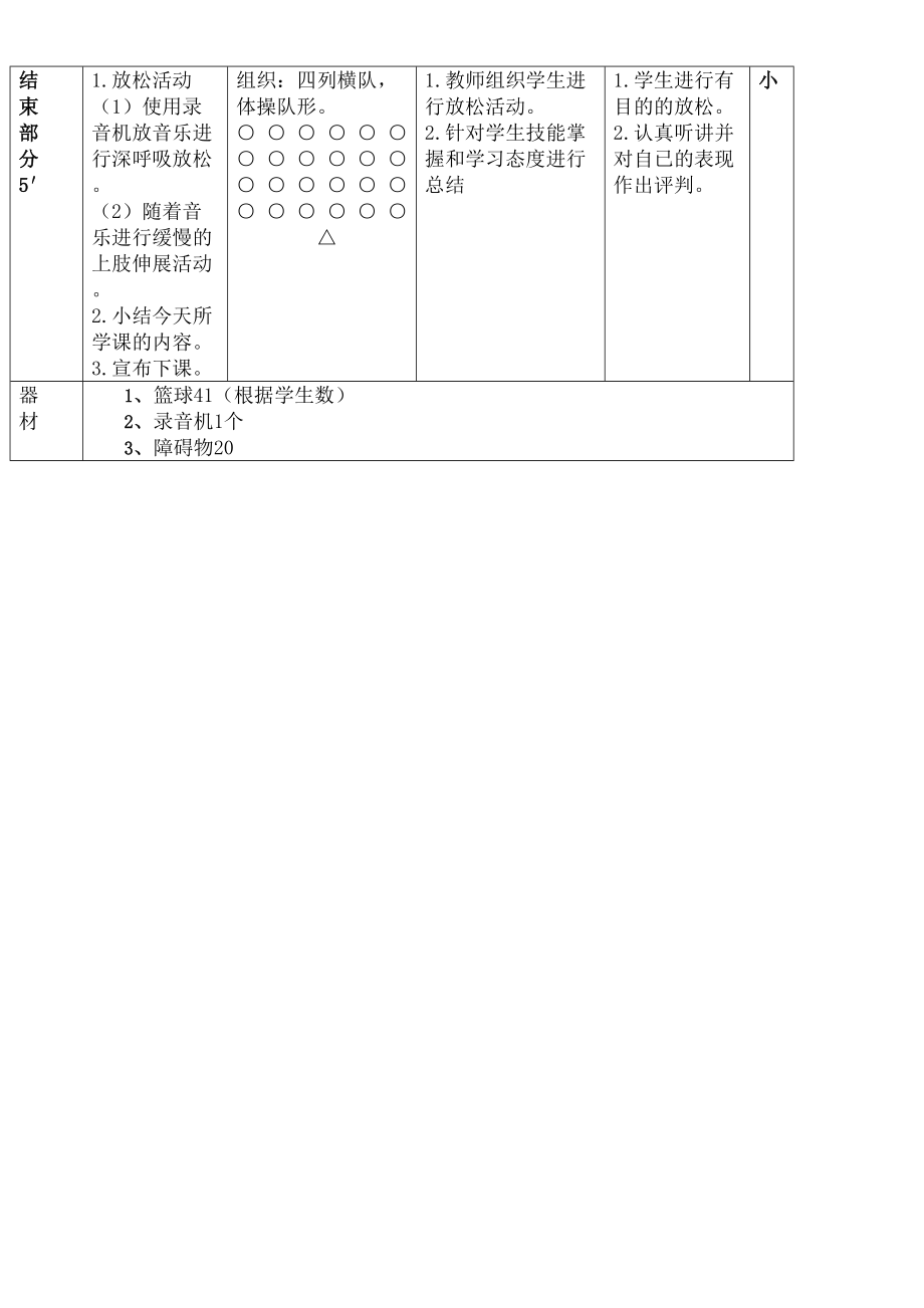 小学篮球原地运球行进间运球教案