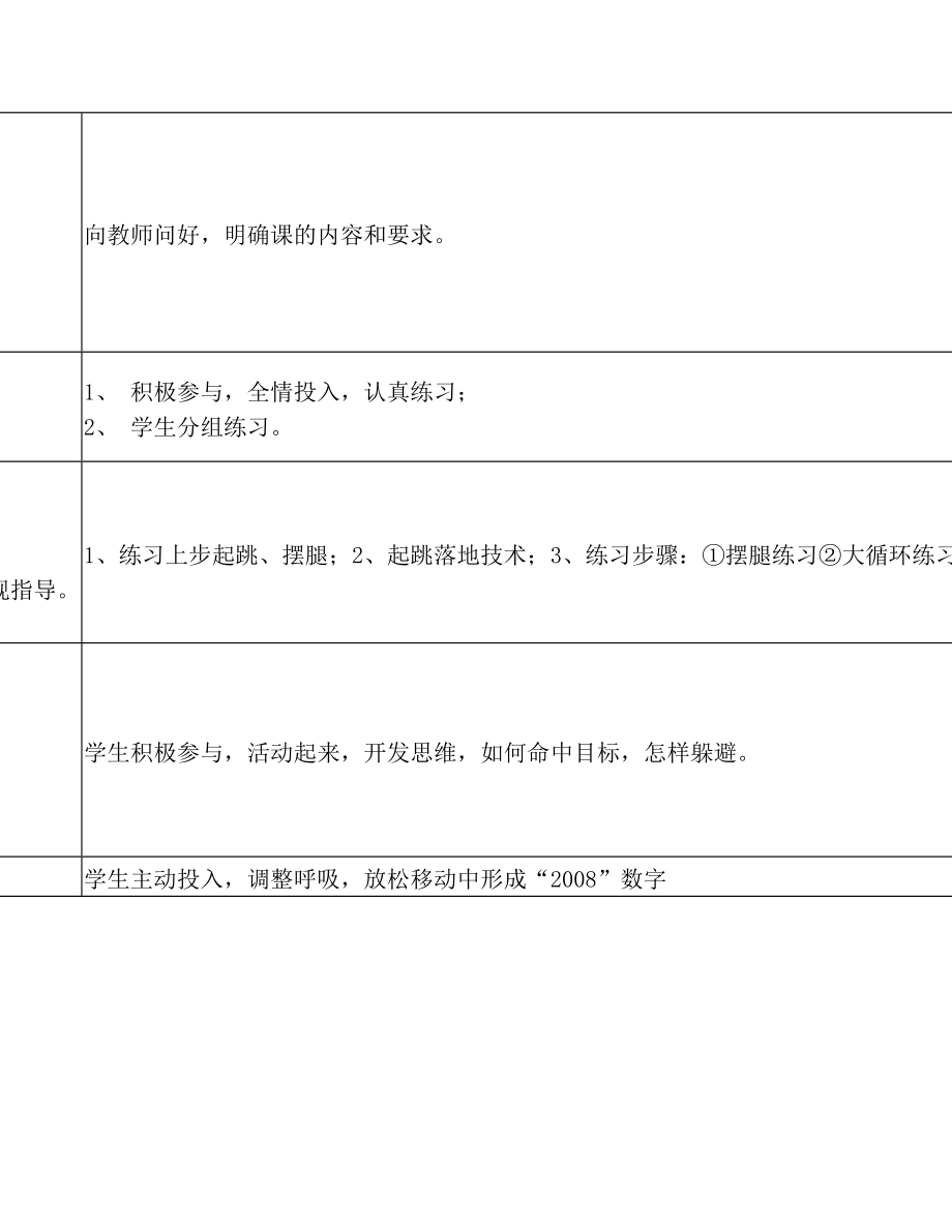 小学体育课教案 跳高