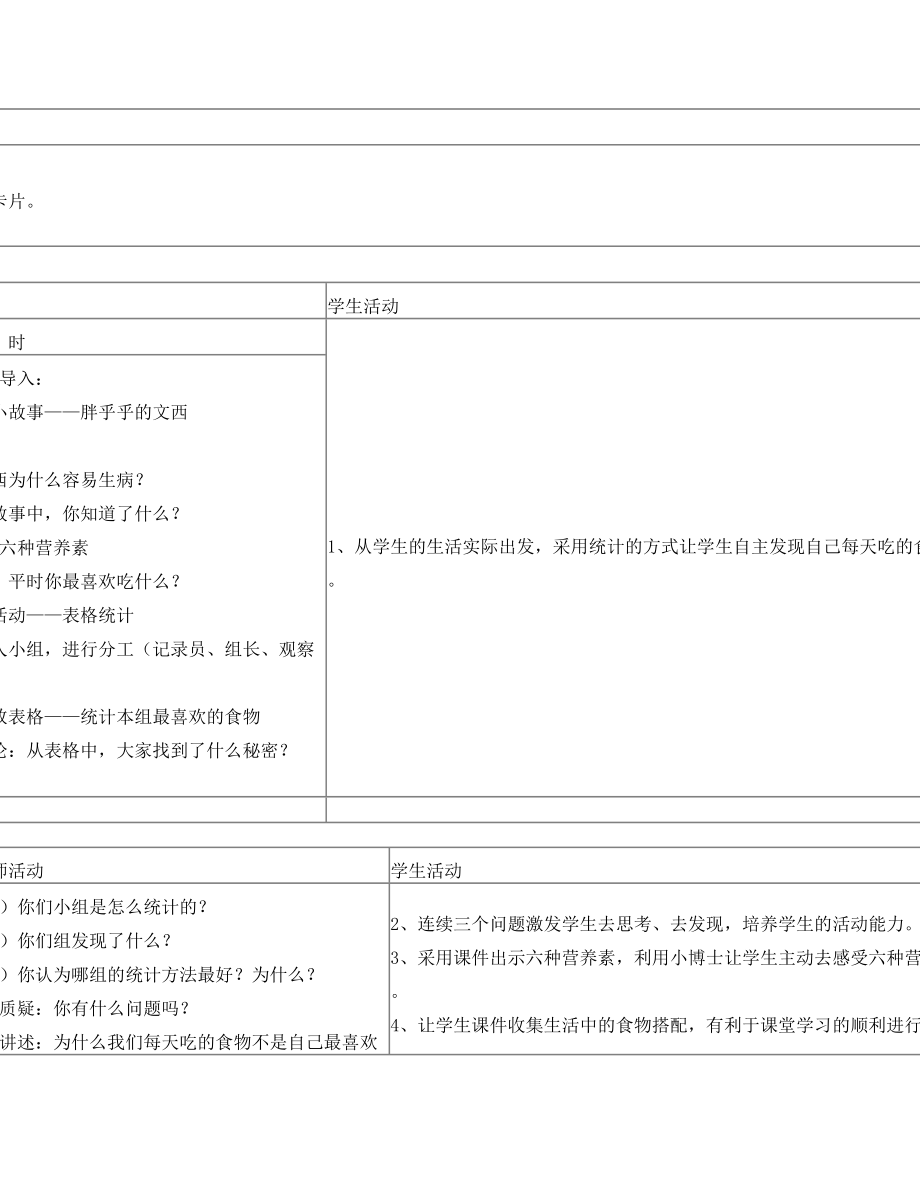 四年级上册健康教案