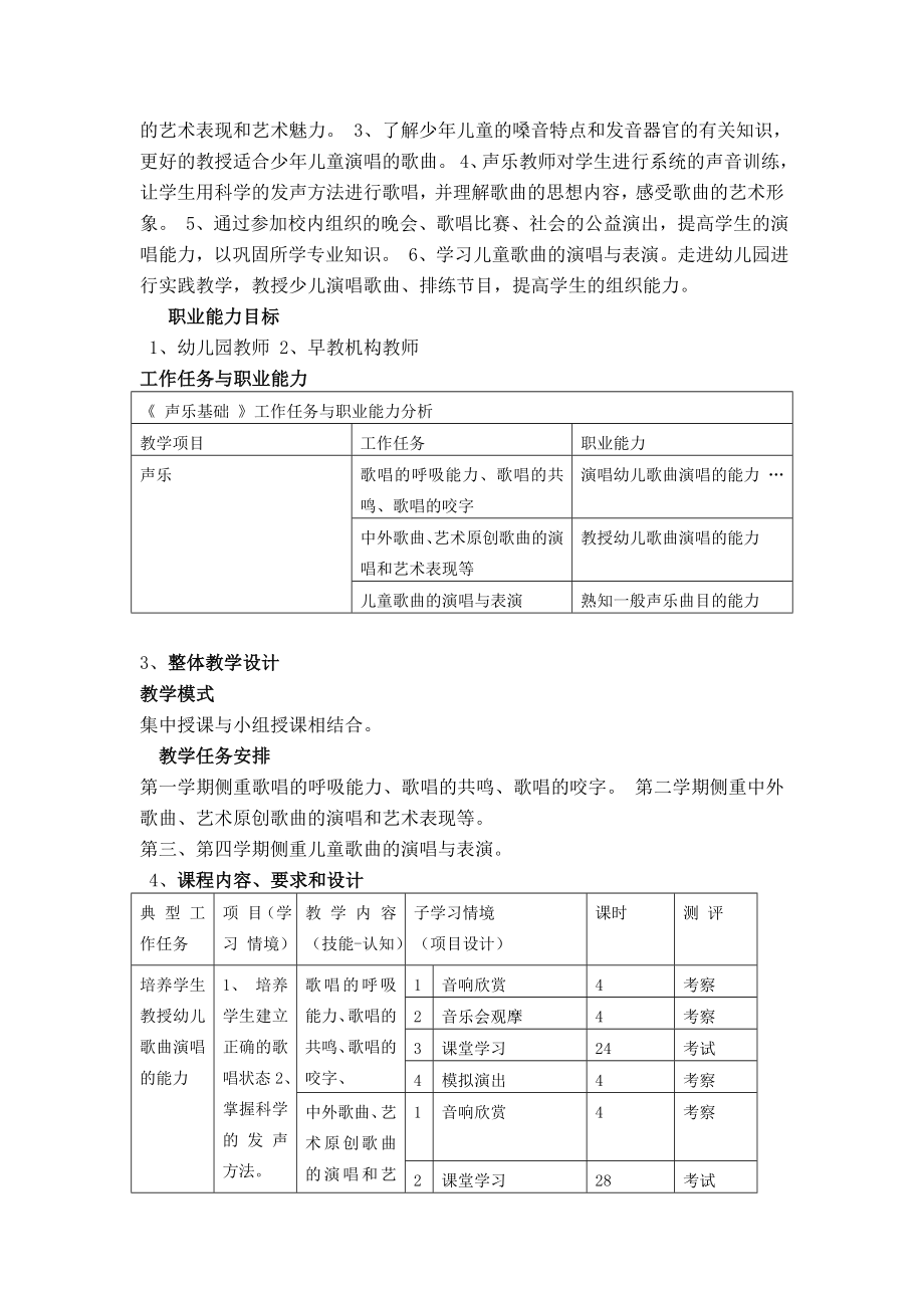 声乐课程标准