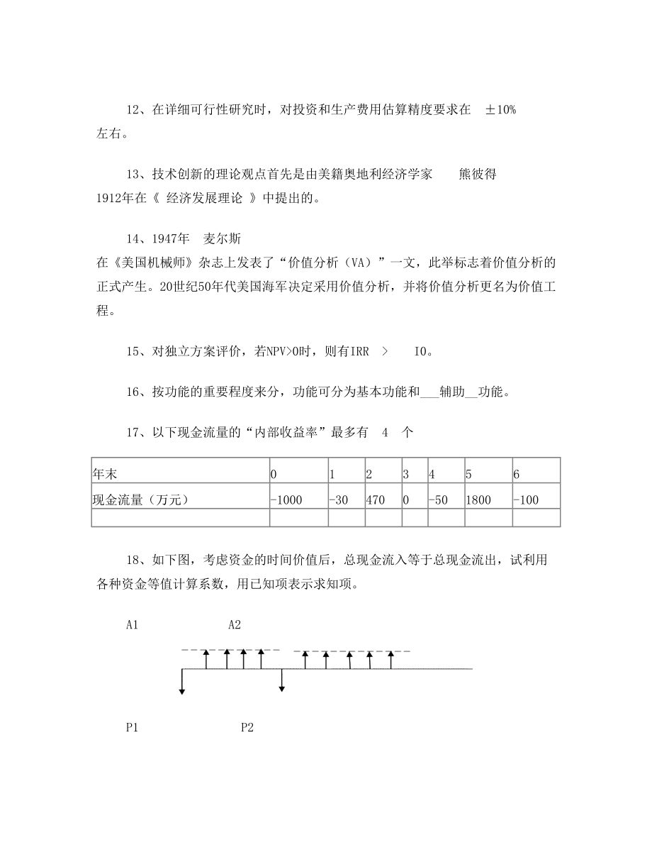 技术经济学试题及答案.doc