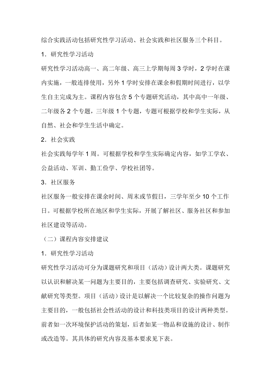 山东省普通高中综合实践活动课程教学指导意见.doc