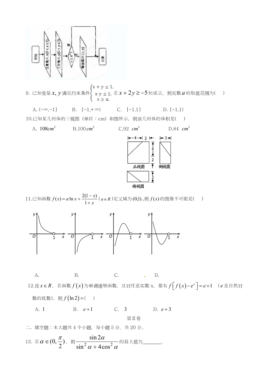 最新江西省南昌市高三第二次模拟突破冲刺数学（理）试题（一）及答案解析.doc