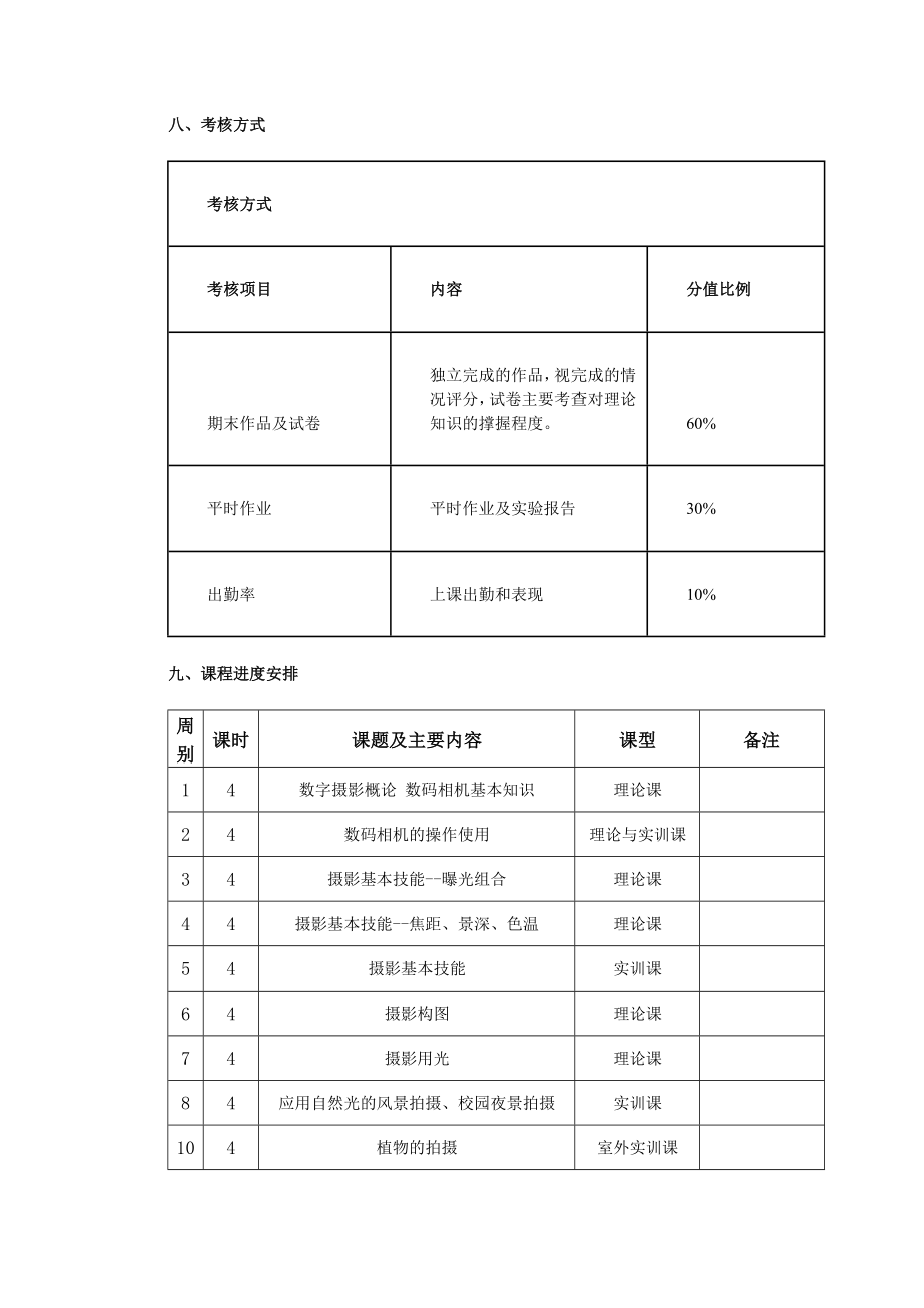 摄影教学课程标准.doc