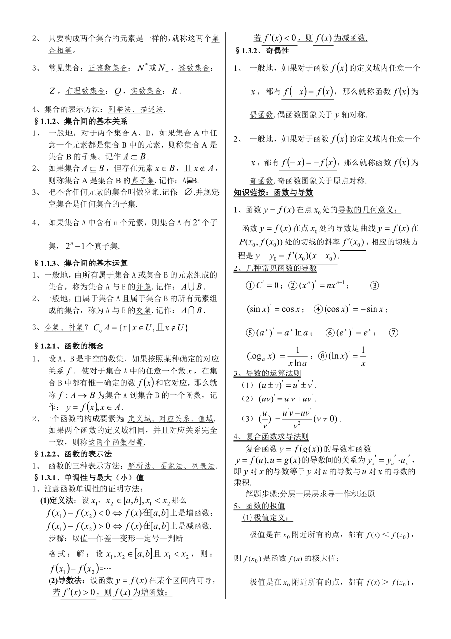 高中数学知识清单.doc