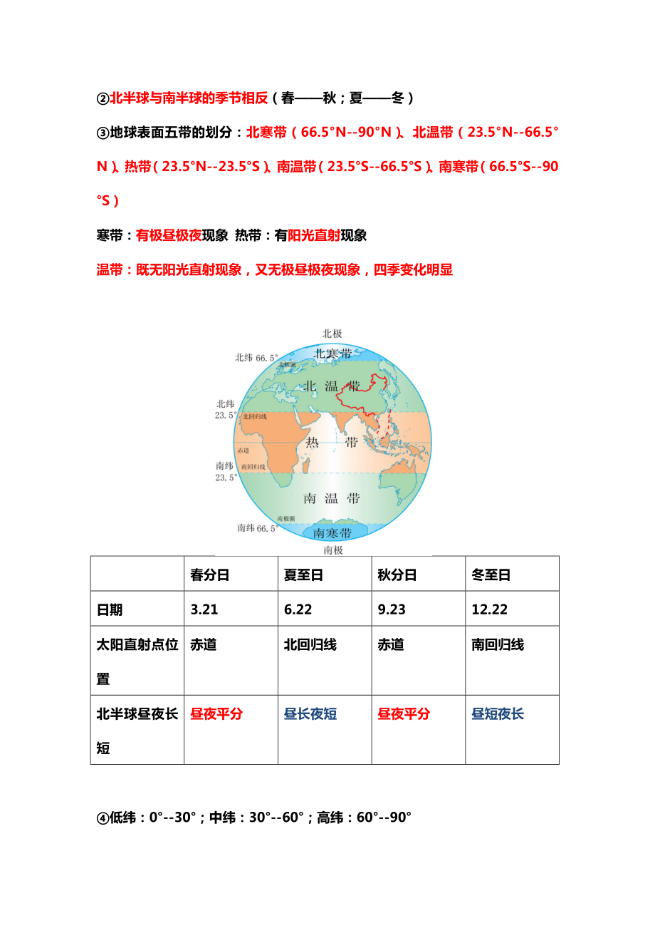 初一上学期地理知识点.doc