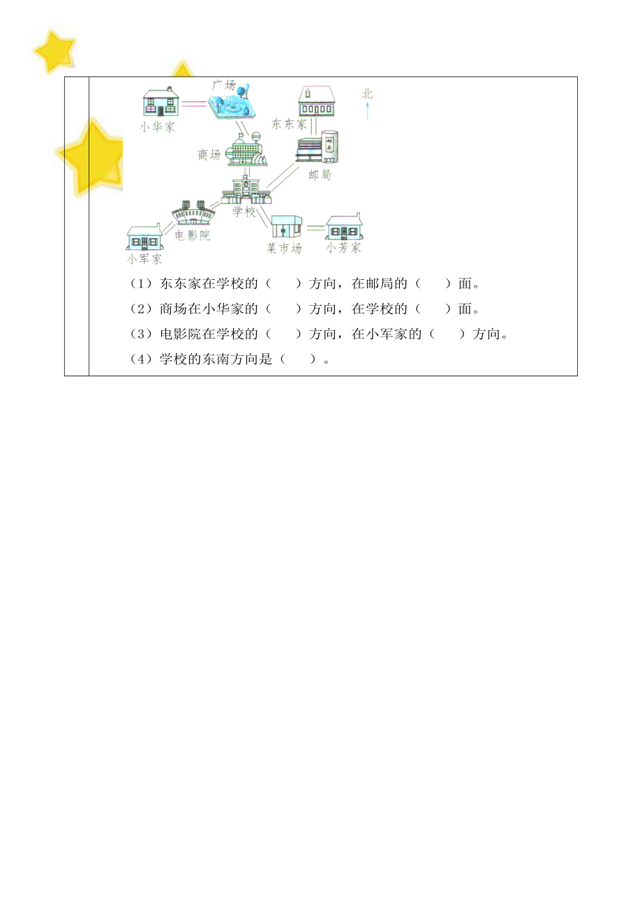 青岛版（六三制）小学三年级数学上册第四单元《认识东北、西北、东南、西南》预习学案（实用）.doc