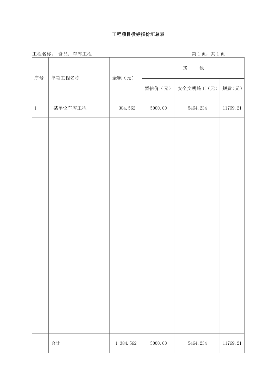 工程造价管理综合课程设计.doc