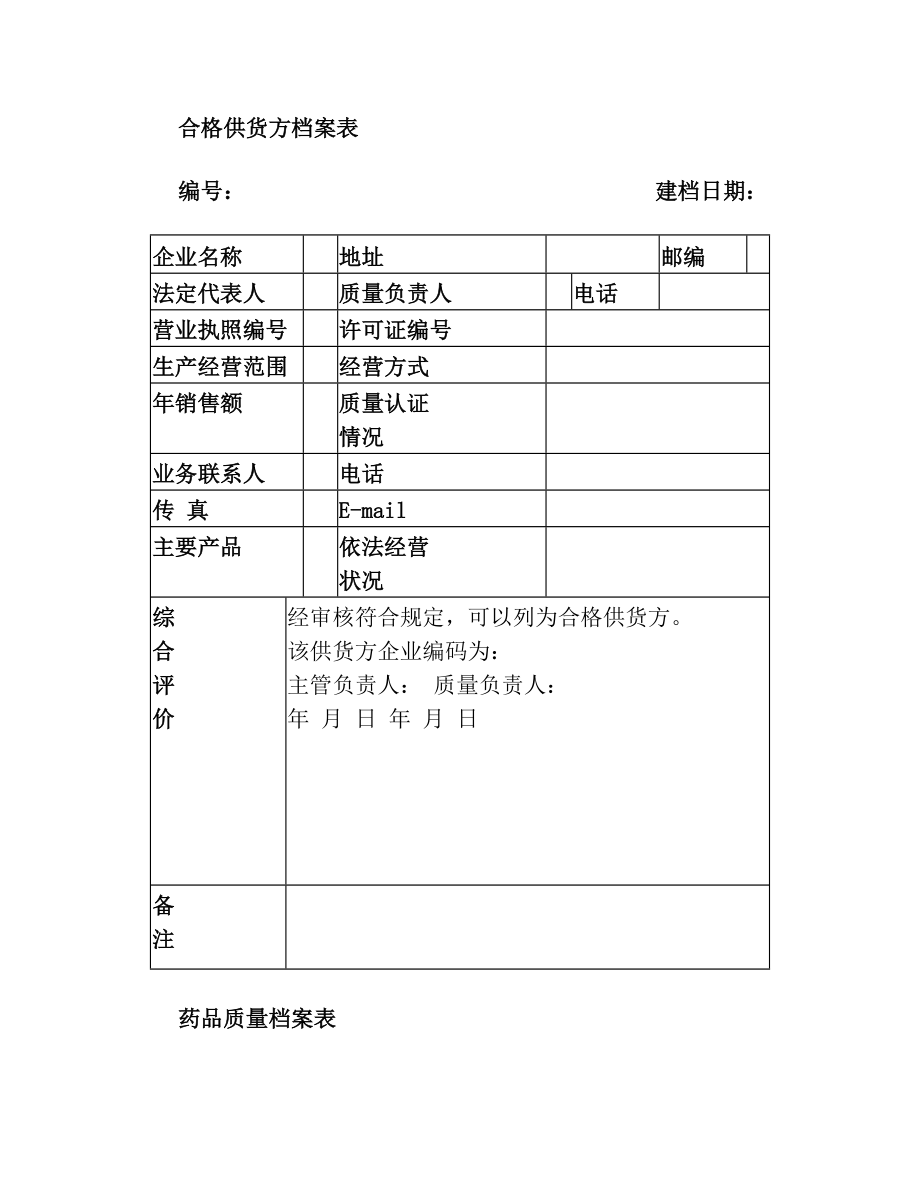 各种档案表格和档案内容.doc