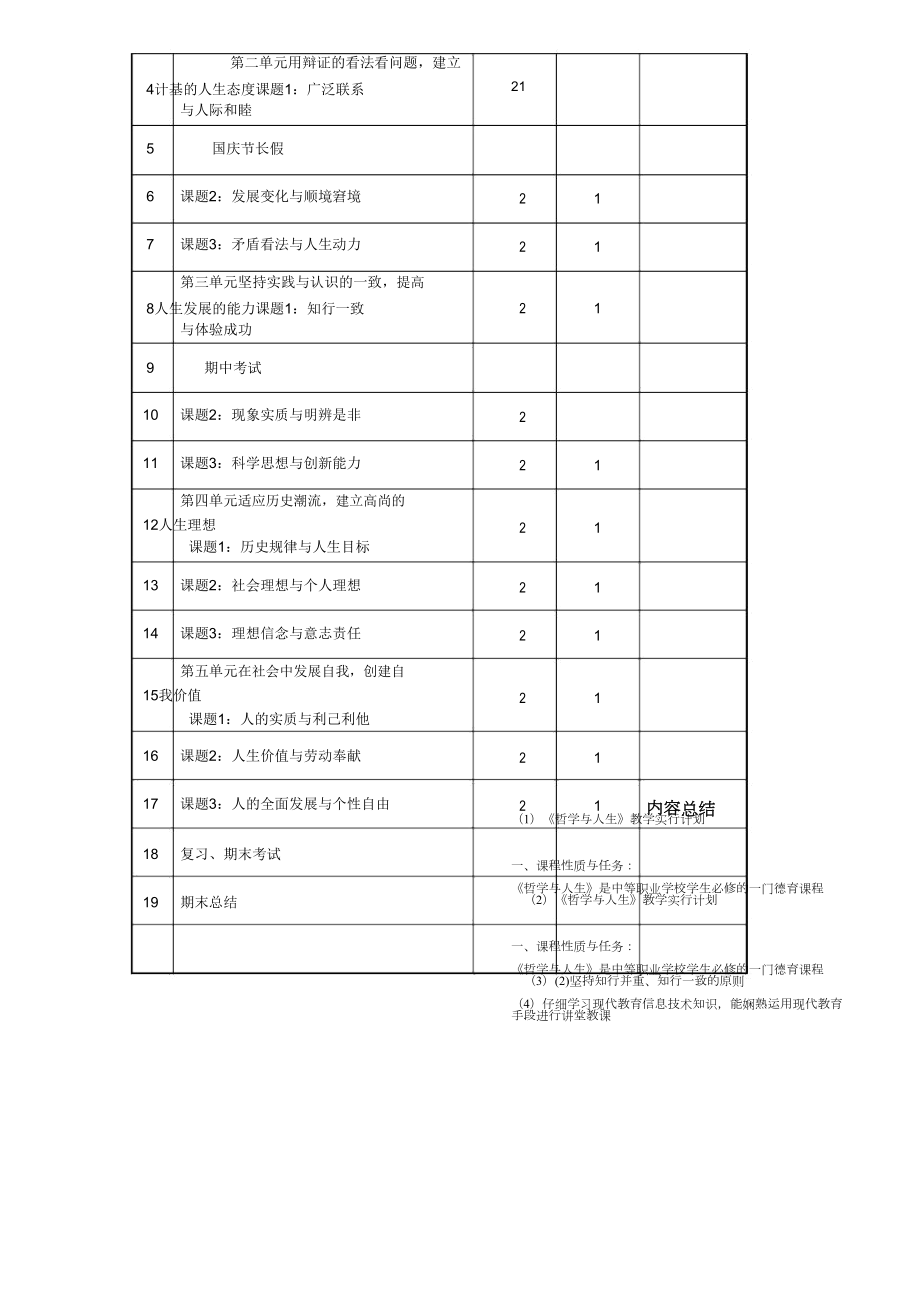 哲学与人生教学计划1.doc